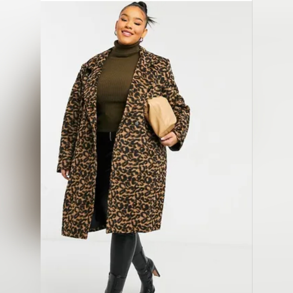 Wednesday's Girl Leopard Print Brown Coat